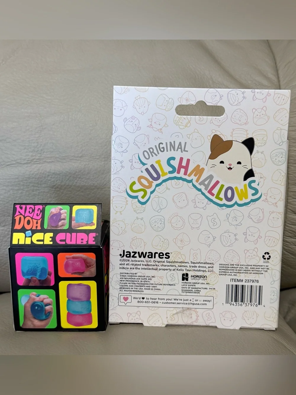 NeeDoh BLUE Nice Cube & SQUISHMALLOW Slimy Gloop Gelli Gels Squishy Purple